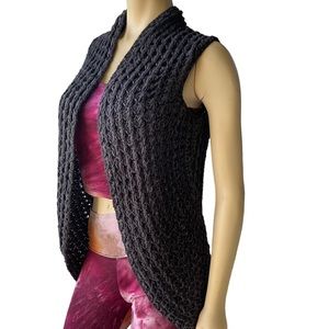 Anthropologie Sleeping on Snow Dark Chunky Knit Wool Cardigan Sweater